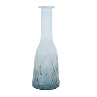 Vase Large dusty blue 18x8cm, handmade & recycled glass